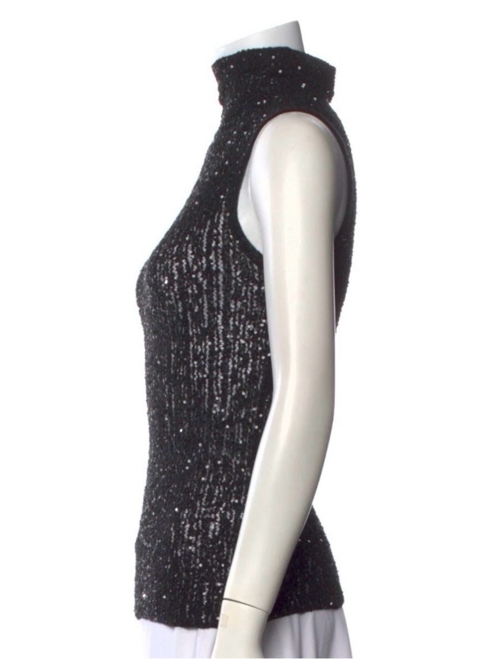 Donna Karan Black Cashmete Silk Sequin Tank - Picture 2 of 2